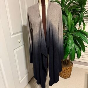 Barefoot Dreams Bamboo Chic Lite Womens Gray/Black Ombre Cardigan Sweater S/M